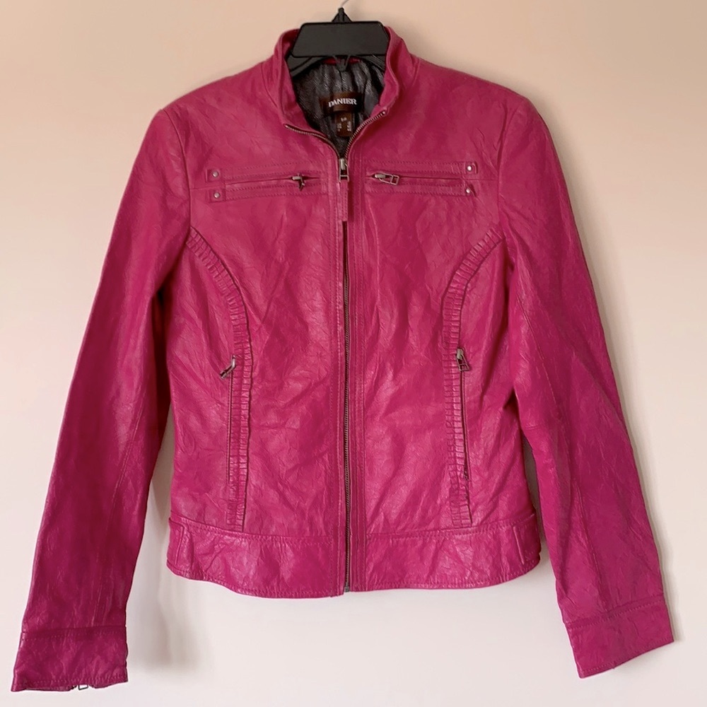Danier Leather Small Pink  Bomber Jacket